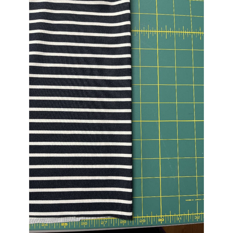 Navy/cream stripe stretch 2 yards