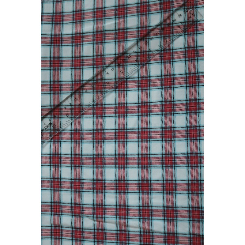 Red/Blue Plaid Double Brushed Polyester 1-yrd