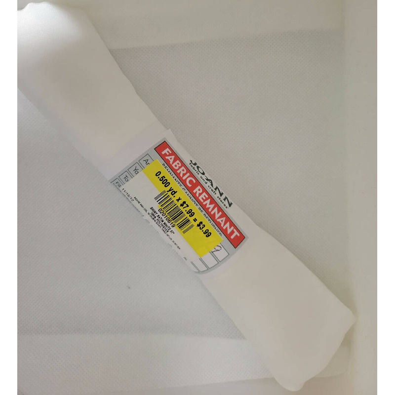 Shiny Satin White 1/2 yd x 57" polyester