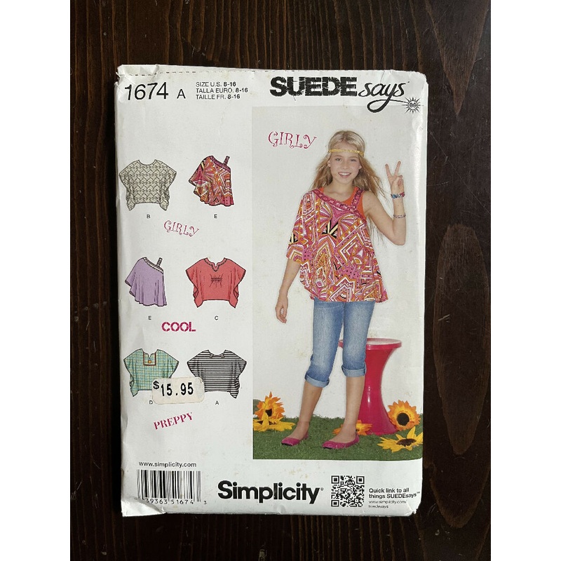Simplicity 1674 Suede Says Child's Poncho and Top