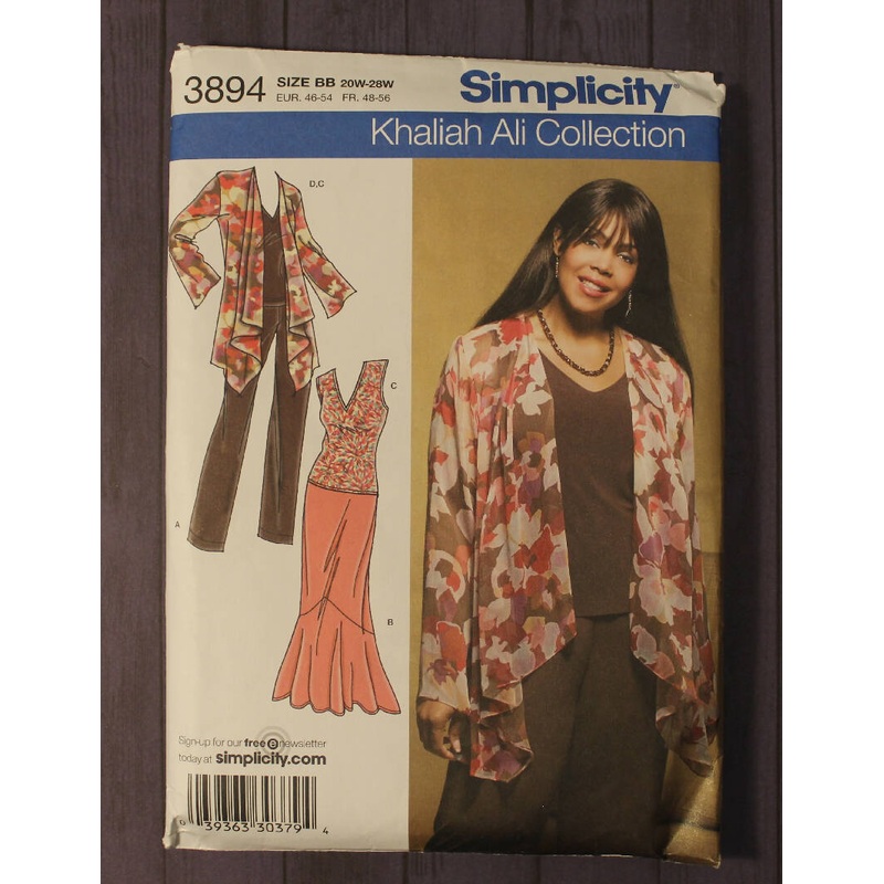 Simplicity 3894 Womens Jacket, Knit Top, Pants, and Skirt, Khaliah Ali Collection