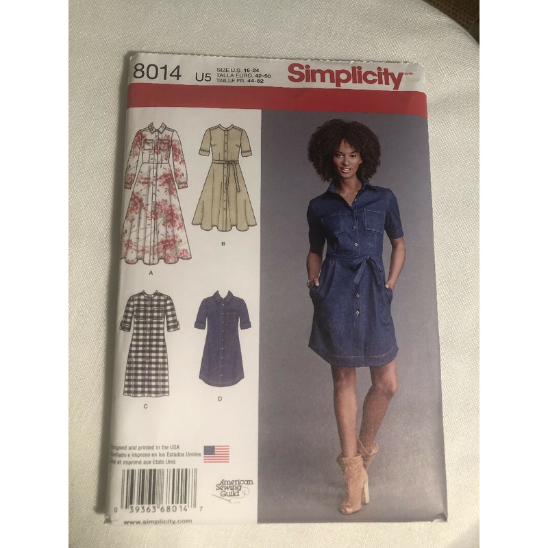 Simplicity 8014 Sewing Pattern U. S. Sizes 16 to 24