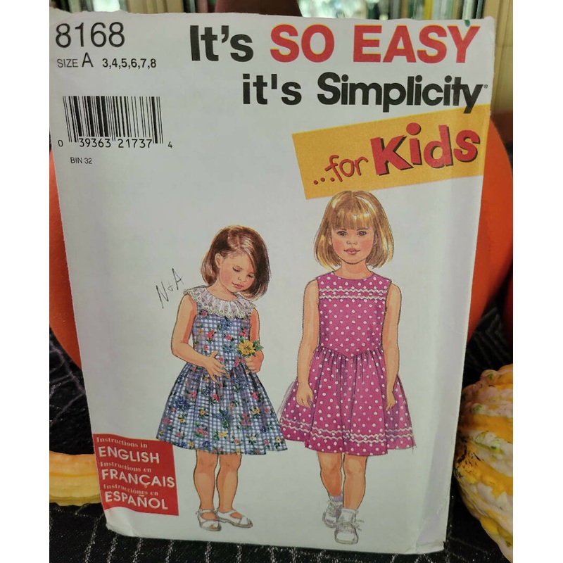 Simplicity So Easy Dress Pattern For Kids #8168