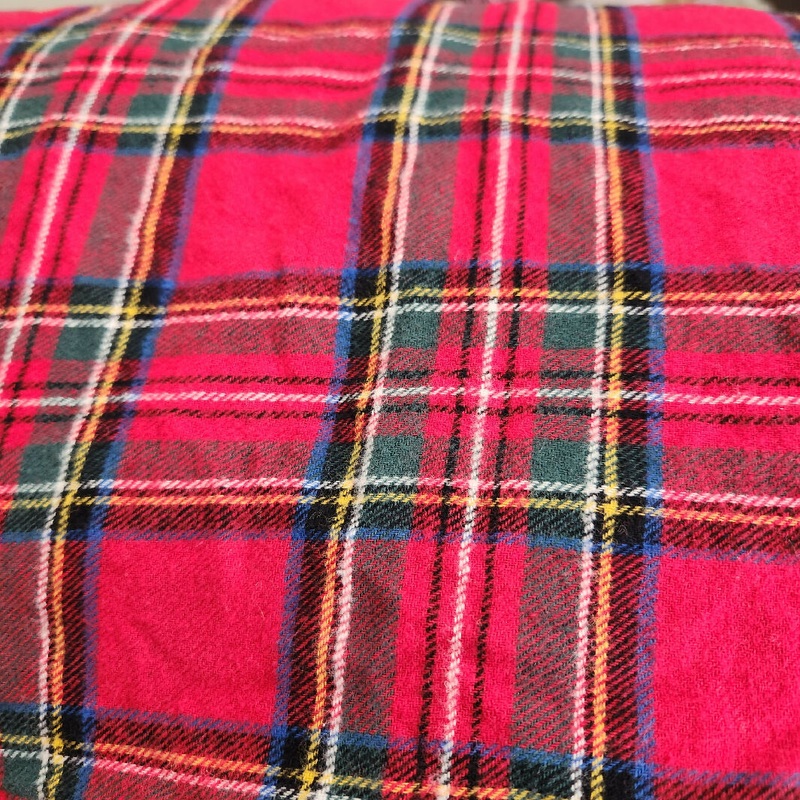 4 yards red plaid flannel