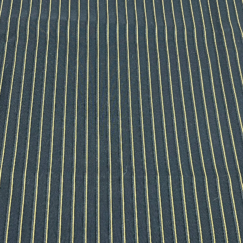 Black and Bronze Striped Synthetic Suiting - 1.25 Yds