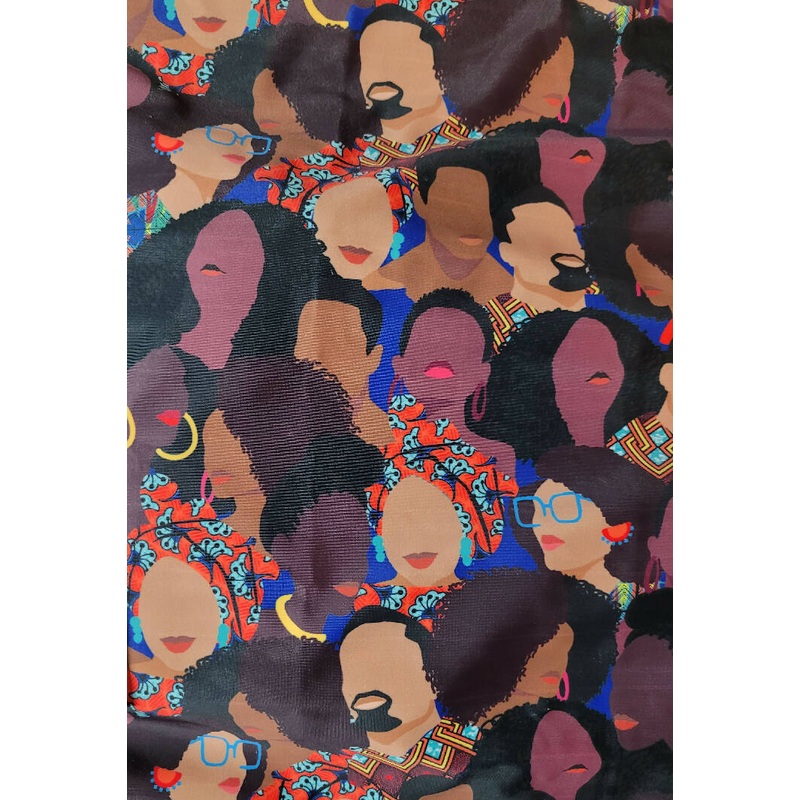 Black History Month (BHM) Faces knit fabric 2 yds