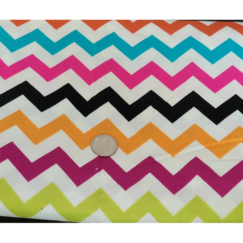 Cotton Fabric in a Multicolor Chevron - 2 YDS