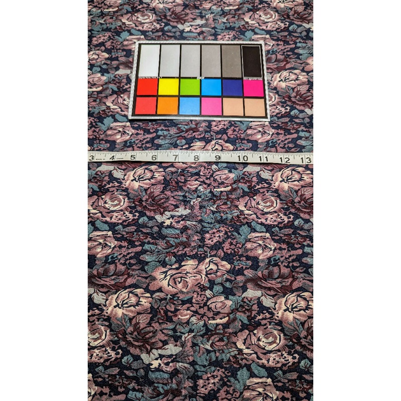 Dark Multicolor Floral Print Double Brushed Polyester Knit Fabric 72"W x 35"L
