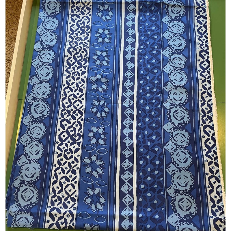 Designer blue cotton woven - 3 yards