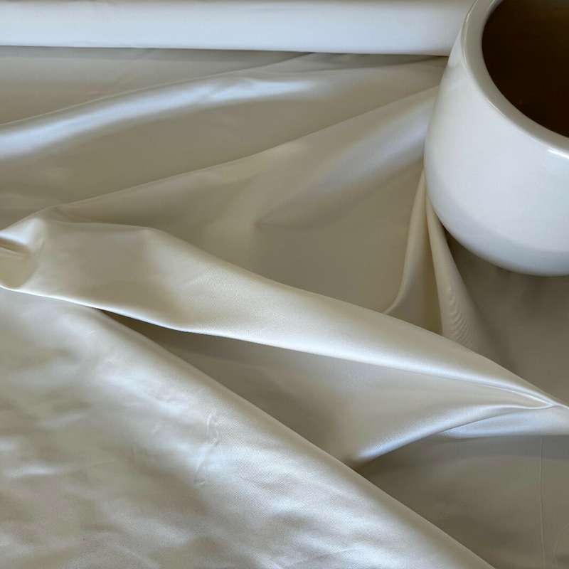 Duchess Natural White Silk Woven Satin - Yardage