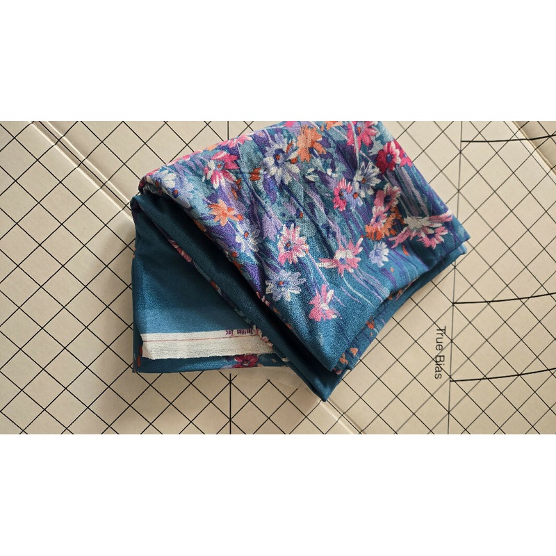 Floral extra wide 30" x 2yds  35" poly blend boho cottage fabric