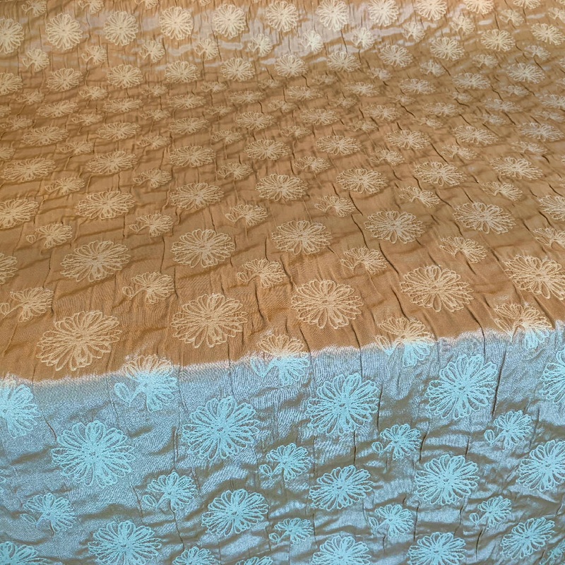 Pale Gold and Tan Cotton an Viscose Two Ply French Woven - Yardage