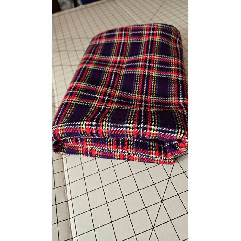 Plaid Wool yardage Lined 54" WIDE Bright colors