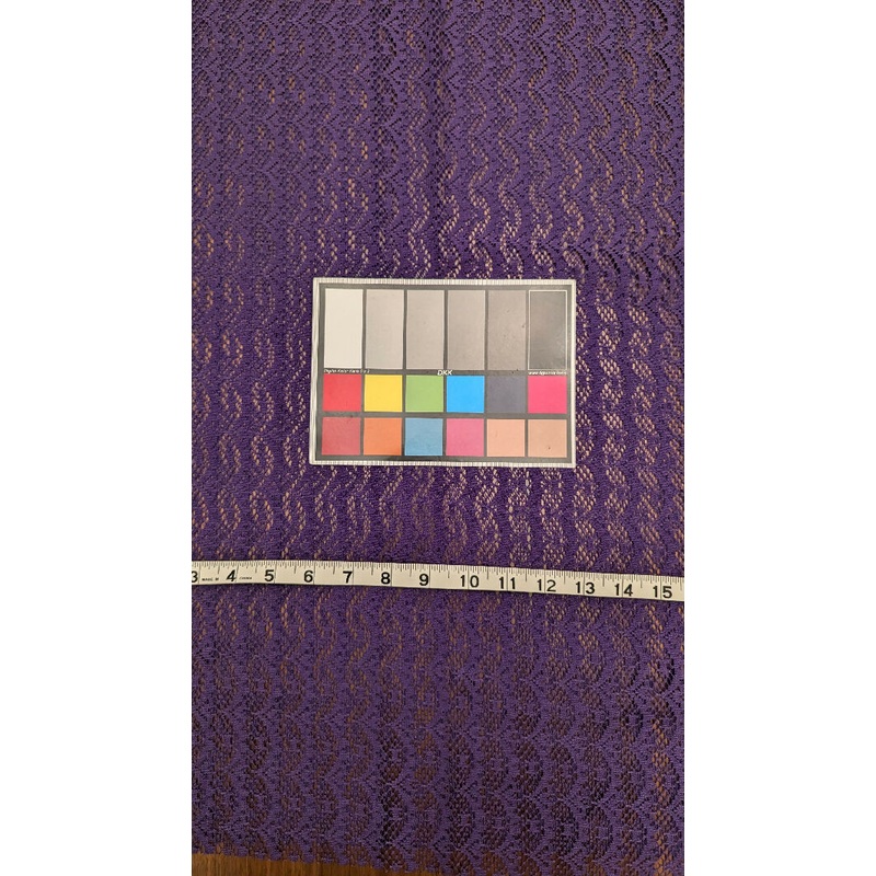 Violet Non-Stretch Scallop Design Lace - 60"W x 50"L