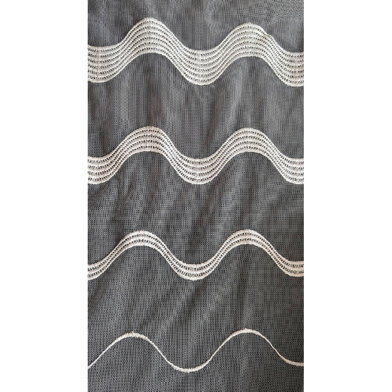 White Tulle Mesh Wave Lace fabric
