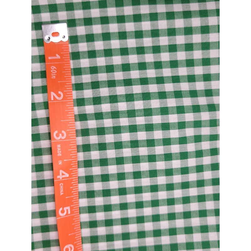 1 yd x 56" wide Green and white gingham
