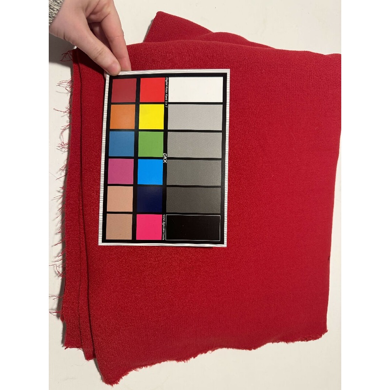 2.5 yds Bright Red Wool Double Face Crepe