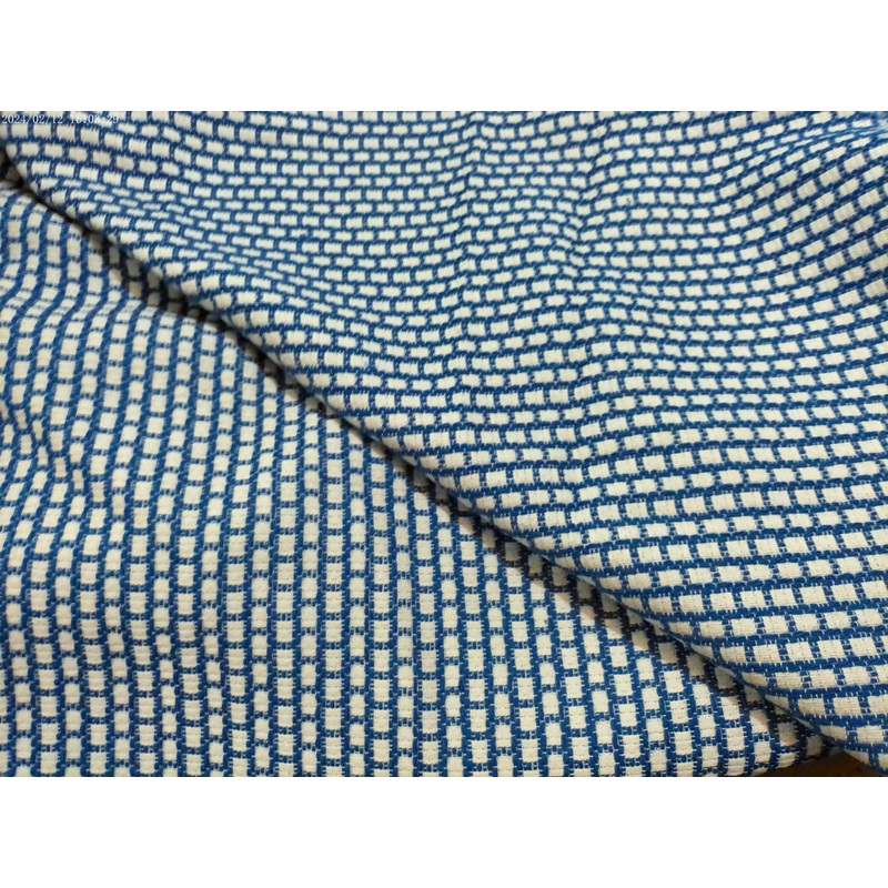 6 yds Blue Box Weave Woven Suiting