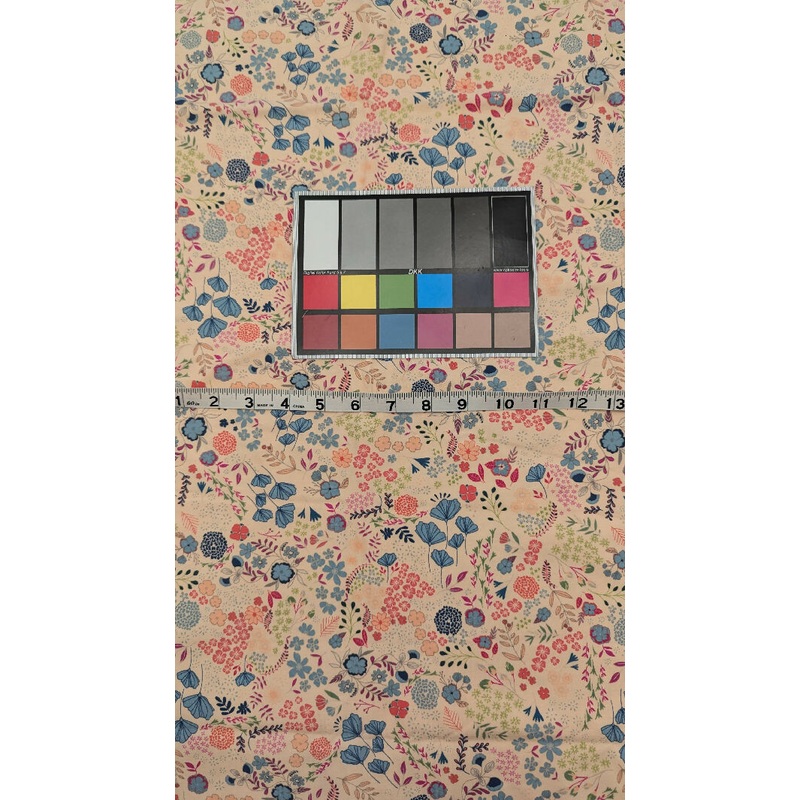 Art Gallery Fabric Pink Botanical Print Cotton Spandex Knit Fabric REMNANT 58"W x 33"L