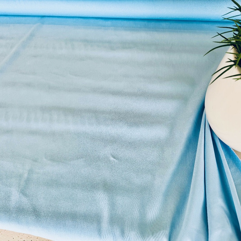 Baby Blue Cotton-Lycra Blend French Woven - Yardage