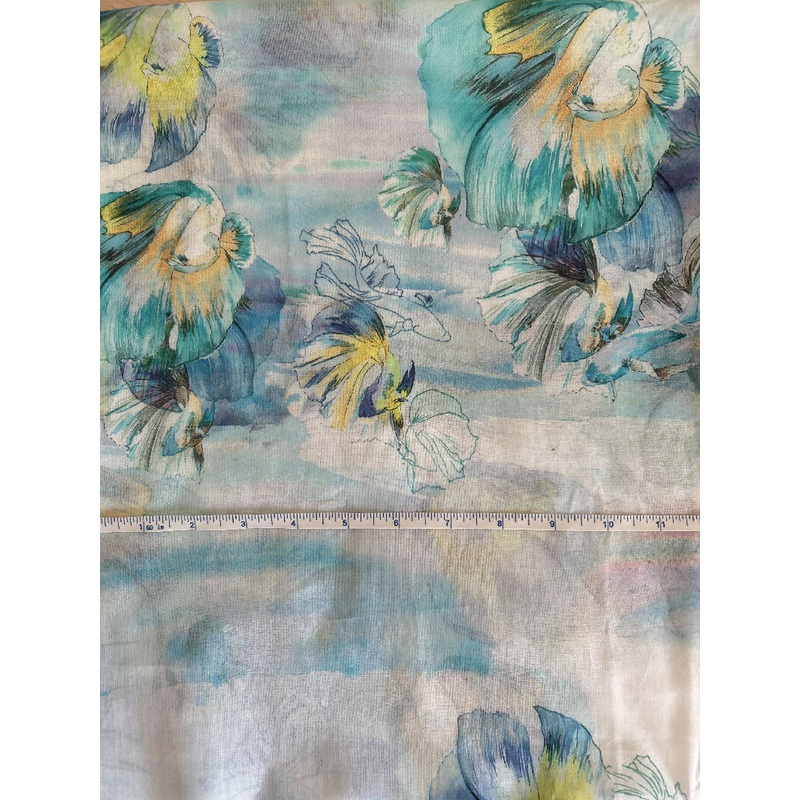 Beta fish print cotton voile 1yd 56w