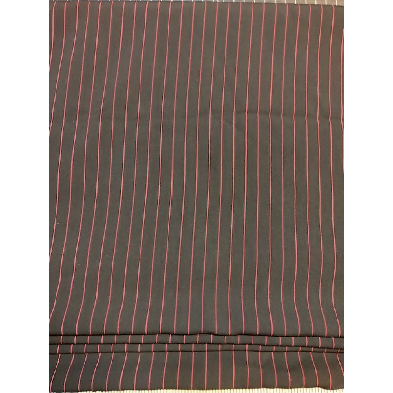 Black and Red Pinstripe Fabric - 4 7/8 yds