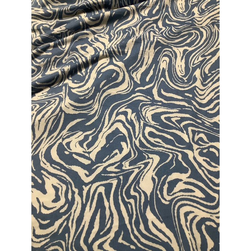Blue wave stretchy fabric