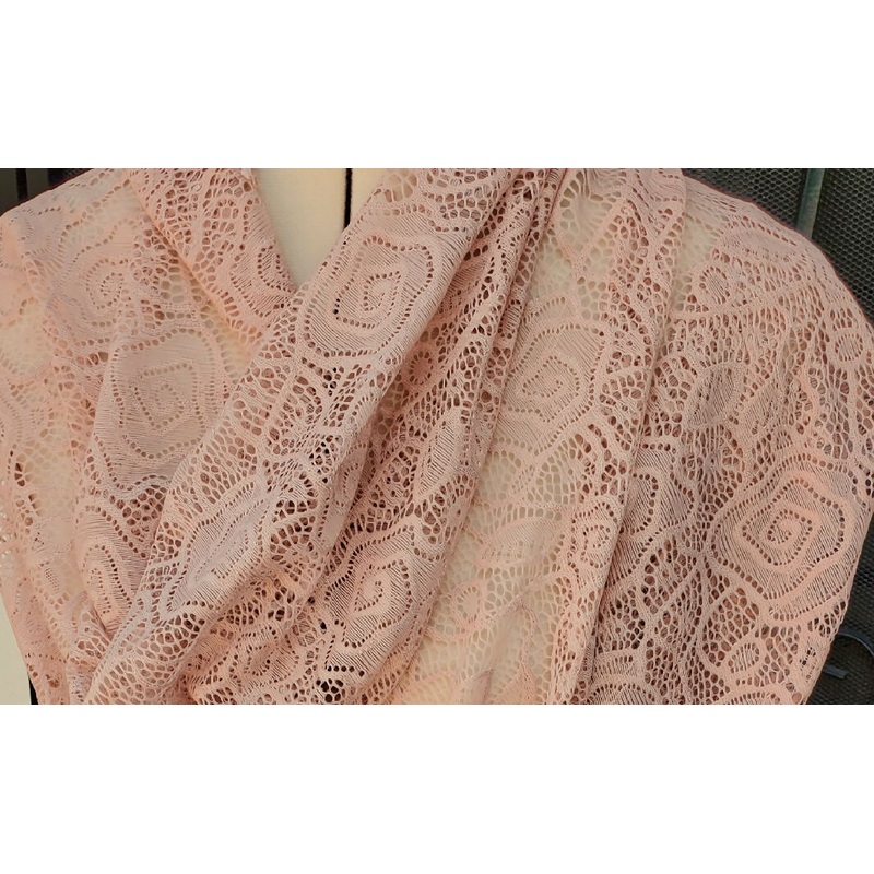 Dusty Pink Stretch Lace
