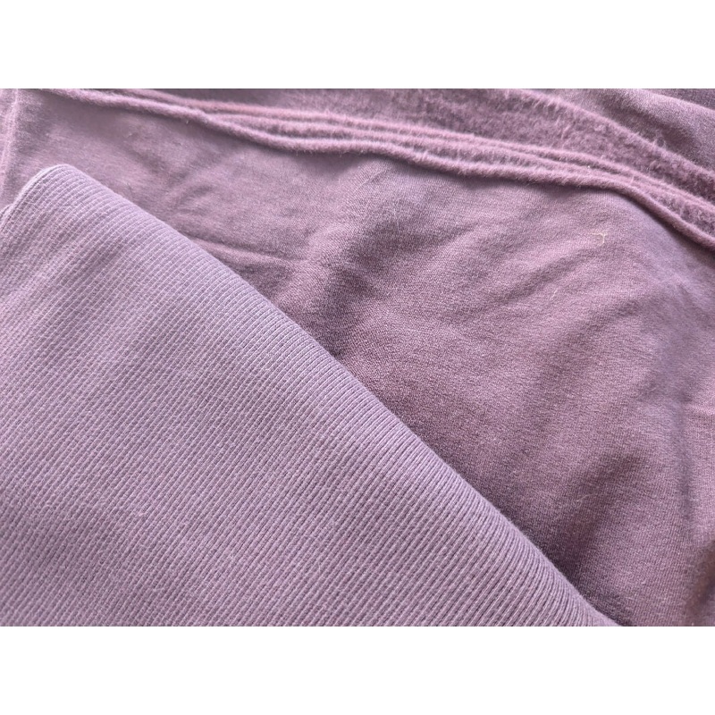 Dusty plum sweatshirt knit + ribbing - 1yd plus