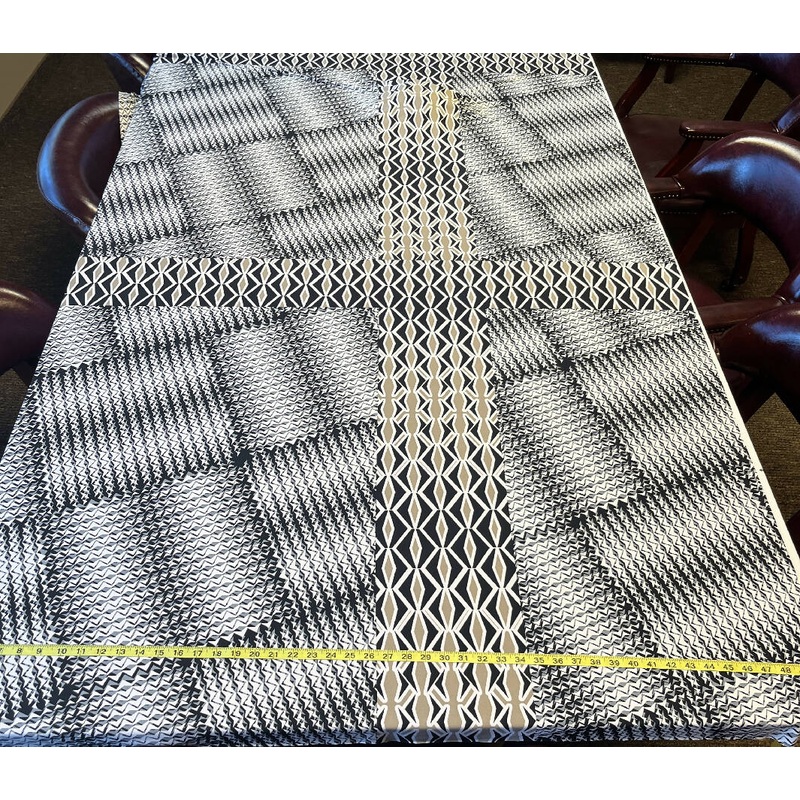 Geometric Gray, Taupe, B&W Polyester Lycra Panel Print Knit - 3 Yds