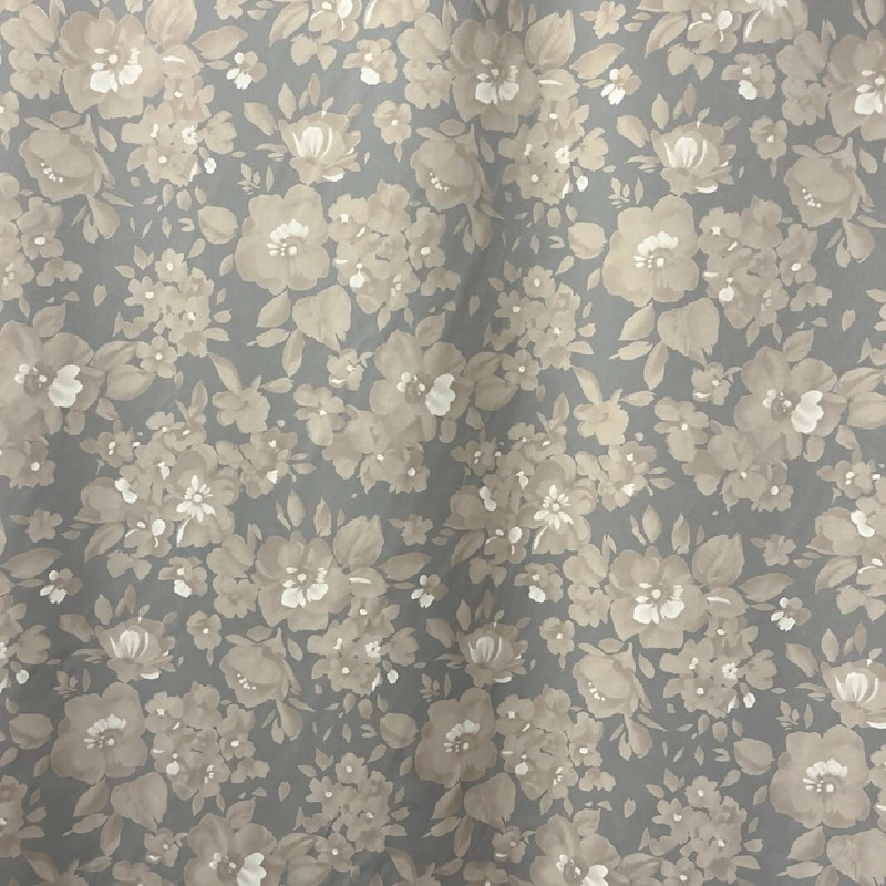 Gray and Tan Polyester Floral Woven - Yardage
