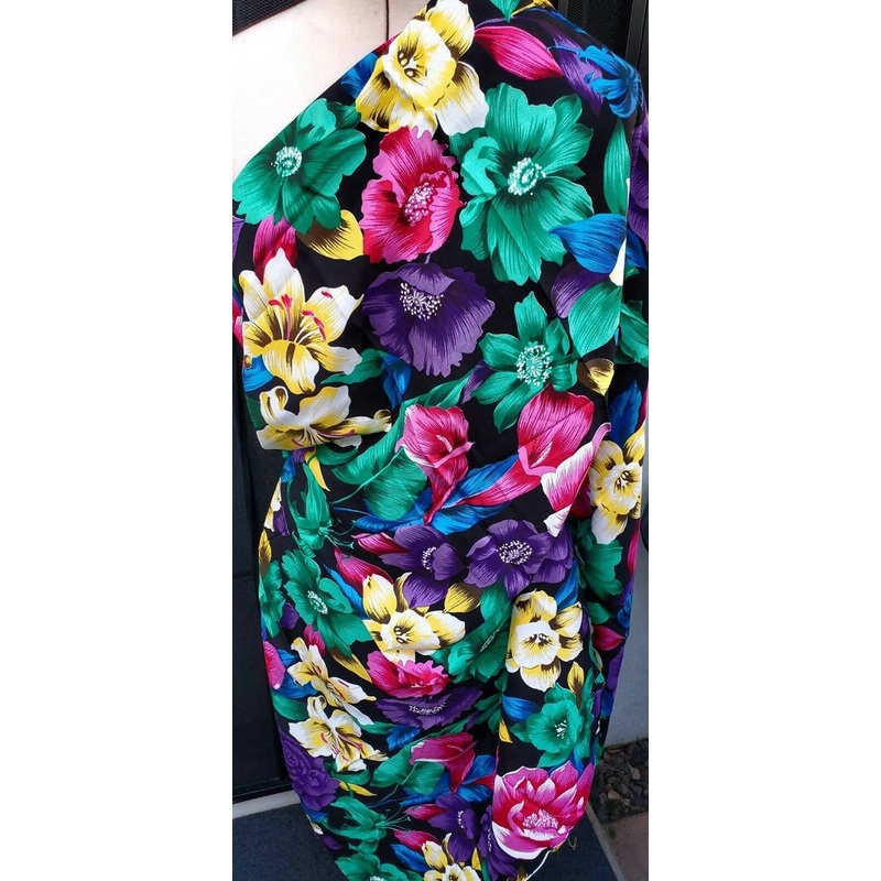 Large Floral Rayon Challis 44" x 1 1/2 Yards