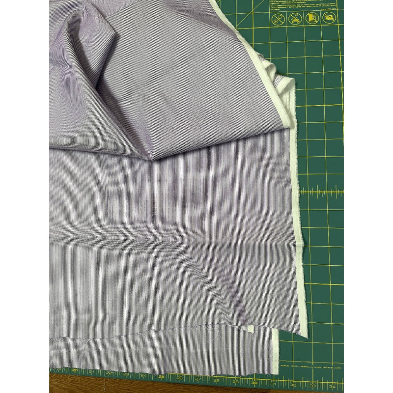 Lavender/White textured stripe Italian Shirting