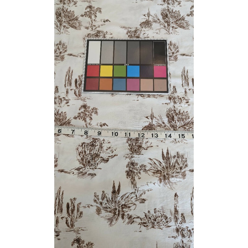 Mood Fabrics Desert Flora Sketch Print Stretch Cotton Shirting 56"W - 4 3/4 yds