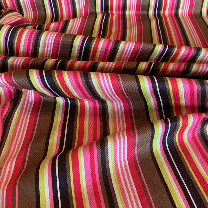 Multi-Color Striped Print Cotton and Spandex Woven - Yardage