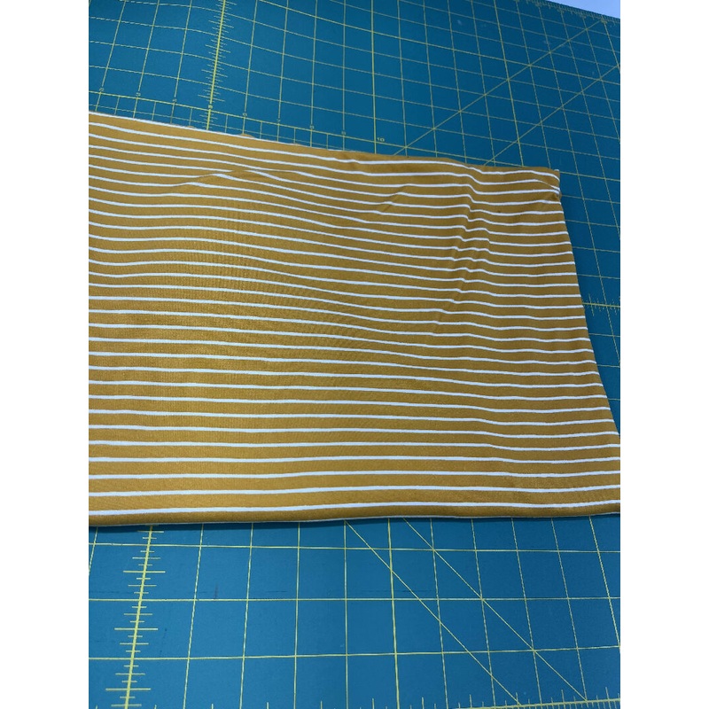 Mustard horizontal stripe double brushed poly