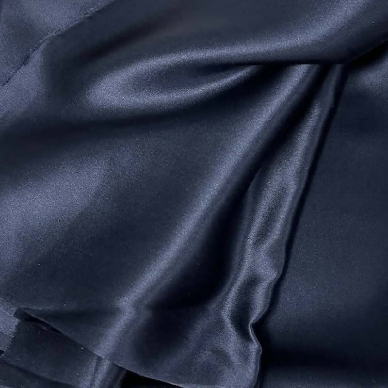 Navy Blue Silk Charmeuse - 3/4 Yd