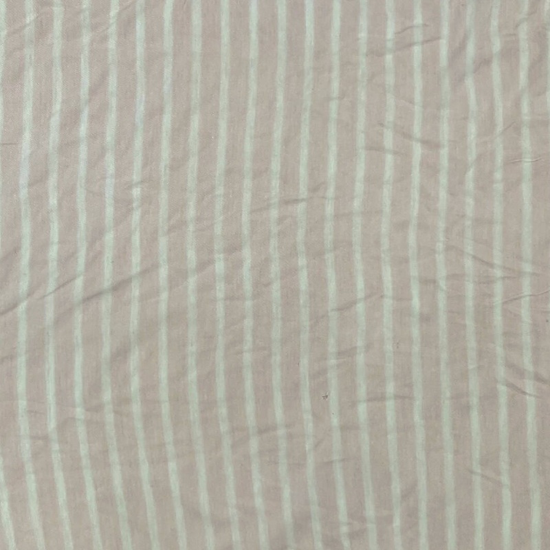 Pale Pink and White Striped Rayon Jersey - 1.5 Yds