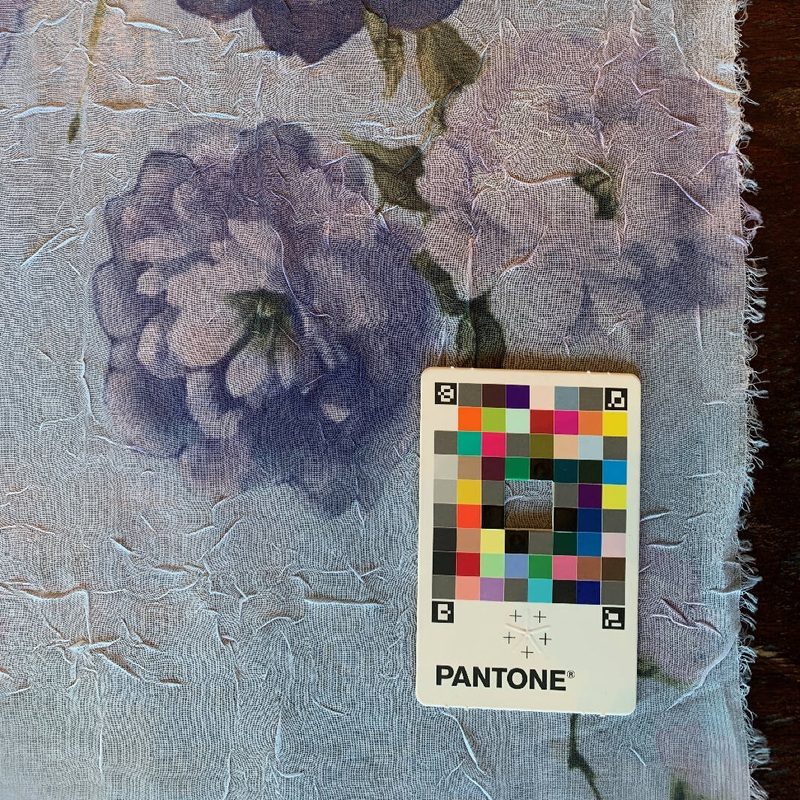 Periwinkle Floral Print Polyester Crinkle Woven - 2.25 Yds