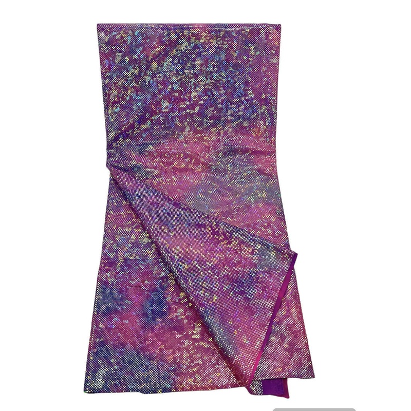 Pink/Purple Glass Look Fabric  1 Yard
