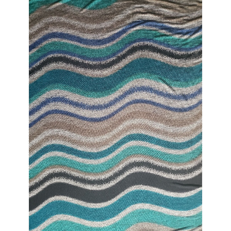 Teal, Gray, & Black waves - 4 yds