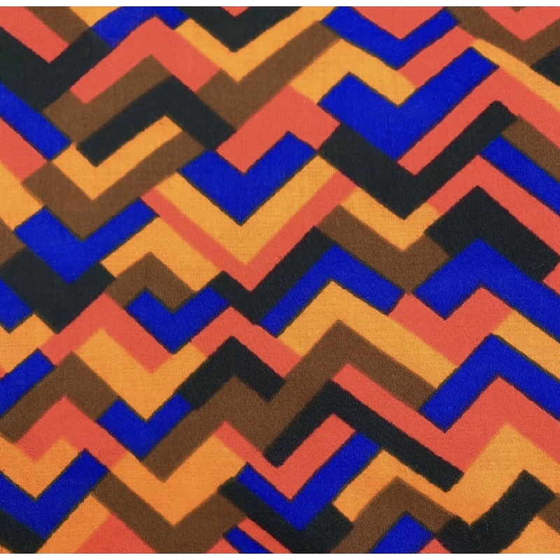 Vintage Stehli 1960s 1970s Mod Chevron Bold Colorful Fabric 2 yards +20"x44"