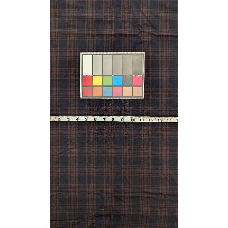 VTG Black/Brown Plaid Print Yarn Dyed Cotton Woven Fabric 46"W - 3 3/4 yds+
