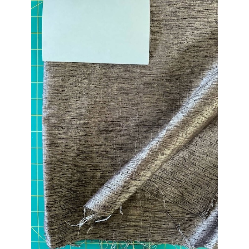 Yarn Dyed Metallic Woven light weight Suiting - Brown/Pale Gold