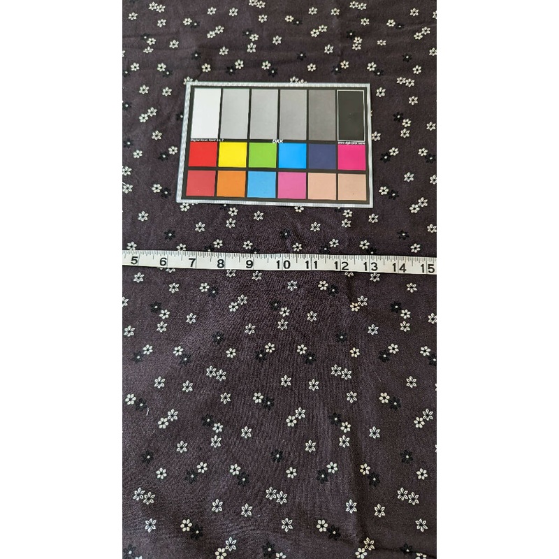 Vera Bradley Dark Gray/Black/White Small Floral Print Stretch Cotton Woven Fabric 54"W - 4 1/2 yds +