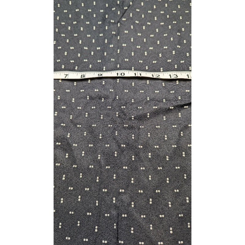 Vintage Black/White Double Dots Print Rayon Crepe Woven Fabric 60"W - 2 yds