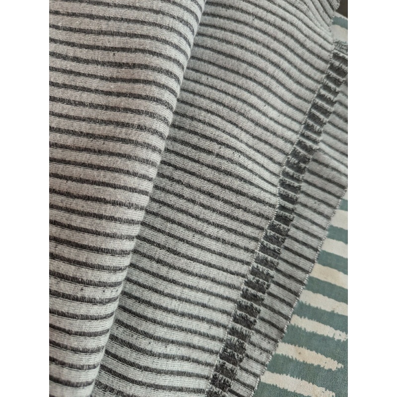 Vintage grey stripe fabric - 2 yards